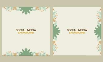 sociaal media post achtergrond met natuurlijk bloemen ornament. geschikt voor sociaal media na, banier ontwerp en internet advertenties. vector