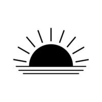 zonsondergang icoon vector. zonsopkomst illustratie teken. zon symbool of logo. vector
