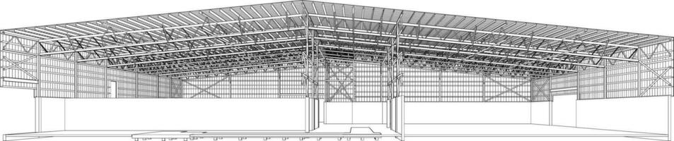 3d illustratie van gebouw structuur vector