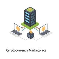 concepten voor cryptocurrency-marktplaatsen vector