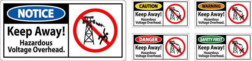 Gevaar teken gevaarlijk Spanning overhead - houden weg vector