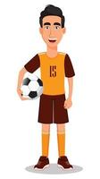 voetballer in geel en bruin uniform vector