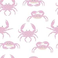 naadloos patroon met zee krabben in vlak stijl. vector illustratie. patroon voor kleding stof, papier, enz.