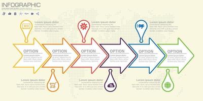 stap en pijl vector infographic. 4 opties.