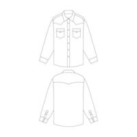 sjabloon single punt zakken western overhemd vector illustratie vlak ontwerp schets kleding verzameling