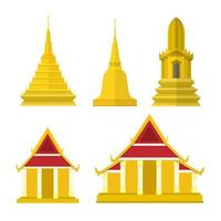 thailand tempel elementen. Aziatische bouwcultuur. vector illustratie