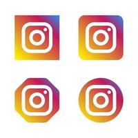 set van instagram social media logo iconen met verschillende stijlvorm vector