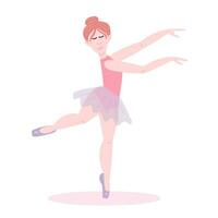 balerina karakter vector illustratie. vlak stijl ballet danser vector.