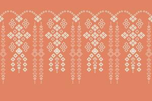 etnisch meetkundig kleding stof patroon kruis steek.ikat borduurwerk etnisch oosters pixel patroon roos goud roze achtergrond. abstract,vector,illustratie. textuur,frame,motieven,zijde,valentijn roze behang. vector