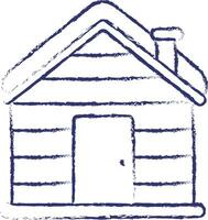 houten huis hand- getrokken illustratie vector