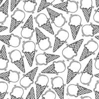zomer tekening naadloos patroon met ijs crèmes vector