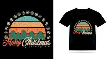 vrolijk Kerstmis wijnoogst retro t overhemd ontwerp vector