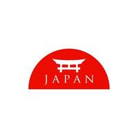 historisch torii poort Japans logo. zonsondergang torii poort icoon logo vector illustratie. Japans geschiedenis monument