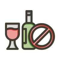 Nee alcoholisch drinken vector dik lijn gevulde kleuren icoon voor persoonlijk en reclame gebruiken.