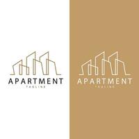 appartement gebouw logo, modern ontwerp stijl lijn vector symbool illustratie sjabloon