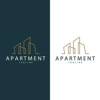 appartement gebouw logo, modern ontwerp stijl lijn vector symbool illustratie sjabloon
