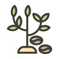 koffie boom vector dik lijn gevulde kleuren icoon voor persoonlijk en reclame gebruiken.