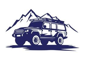 minimaal en abstract logo van jeep icoon auto vector silhouet geïsoleerd ontwerp 4x4