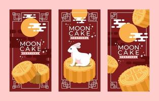 maan cake festival banner set sjabloon vector