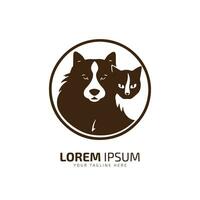 logo van hond icoon met kind van kat vector silhouet geïsoleerd ontwerp