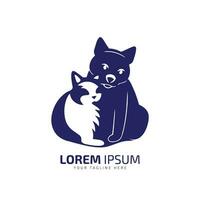 minimaal en abstract logo van hond icoon kat vector silhouet geïsoleerd ontwerp