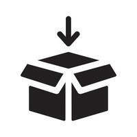 Open doos pakket symbool icoon vector ontwerp illustratie