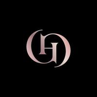 gh luxe monogram minimalistische logo ontwerp vector