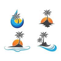 sunset beach logo afbeeldingen vector