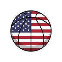 basketbal met Verenigde Staten van Amerika vlag vector