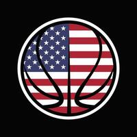 basketbal met Verenigde Staten van Amerika vlag vector