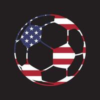 voetbal bal met Verenigde Staten van Amerika vlag vector