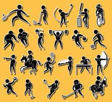 Sticker set met sport pictogrammen vector