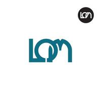 brief lom monogram logo ontwerp vector