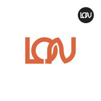 brief lon monogram logo ontwerp vector