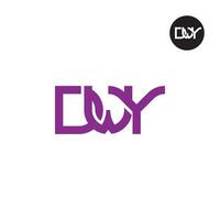 brief dwy monogram logo ontwerp vector