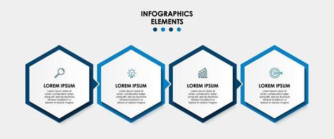 infographic ontwerpsjabloon vector met pictogrammen en 4 opties of stappen