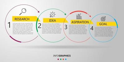 infographic ontwerpsjabloon vector met pictogrammen en 4 opties of stappen