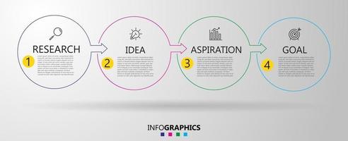 infographic ontwerpsjabloon vector met pictogrammen en 4 opties of stappen