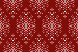 rood traditioneel etnisch patroon paisley bloem ikat achtergrond abstract aztec Afrikaanse Indonesisch Indisch naadloos patroon voor kleding stof afdrukken kleding jurk tapijt gordijnen en sarong vector