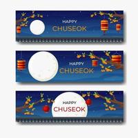 chuseok mid herfst festival banner vector