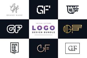 set collectie beginletters gf logo ontwerp. vector