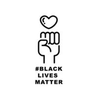 hand- symbool voor zwart leeft er toe doen protest in Verenigde Staten van Amerika naar hou op geweld naar zwart mensen in ons Amerika. strijd voor menselijk Rechtsaf gemakkelijk pictogram, beroerte vector illustratie. ontwerp Aan wit achtergrond. eps10