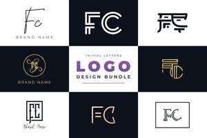 set collectie beginletters fc logo ontwerp. vector