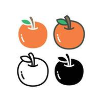 rijp en vers oranje of citrus fruit silhouet vlak lijn kleur voor voedsel apps en website. ronde biologisch fruit, veganistisch, vegetarisch icoon. vector illustratie. ontwerp Aan wit achtergrond. eps10