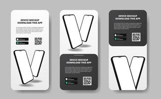 sociale media verhalen telefoonapparaat mockup vector