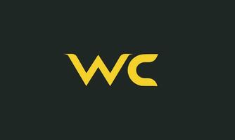 wc of cw alfabet brieven monogram icoon logo vector