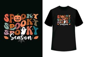 spookachtig seizoen retro SVG halloween t-shirt ontwerp. vector