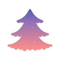 silhouet glitterachtig Kerstmis boom kader . helling blauw en roze vector