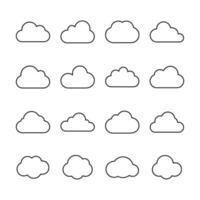 wolken lijn kunst icoon. wolk en meteorologie concept. vector