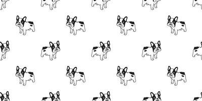 hond naadloos patroon vector Frans bulldog glimlach tekenfilm sjaal geïsoleerd tegel behang herhaling achtergrond illustratie ontwerp
